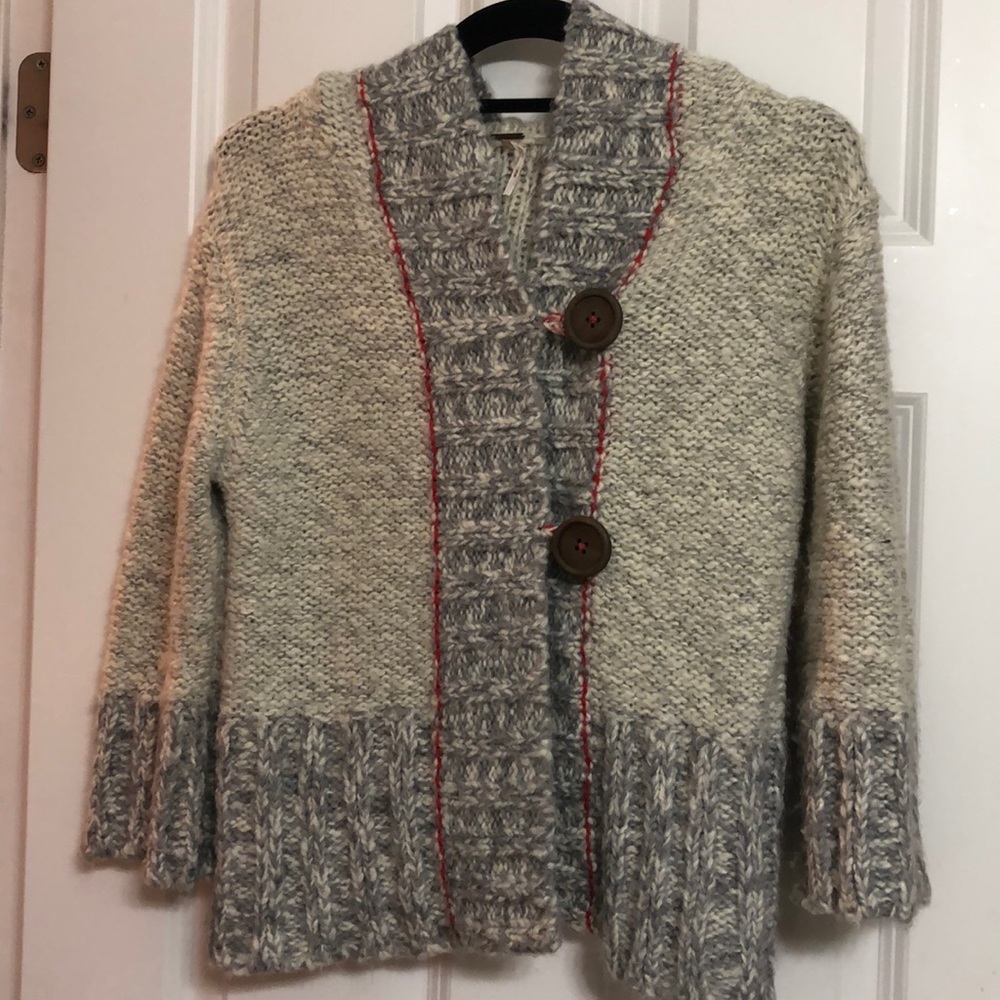 Free People Grey Knit Sweater